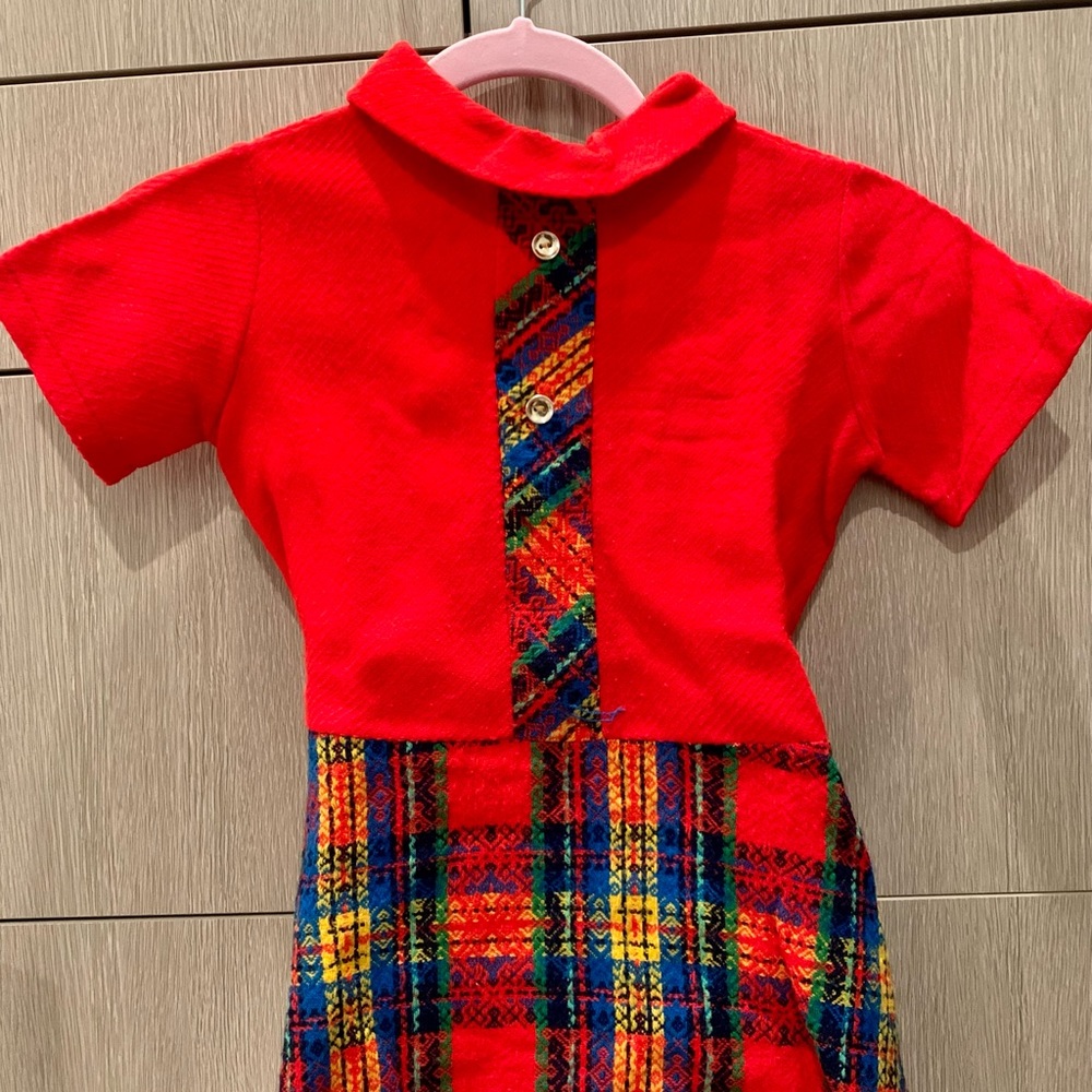 Montgomery Ward girl’s size 6 red and plaid dress
